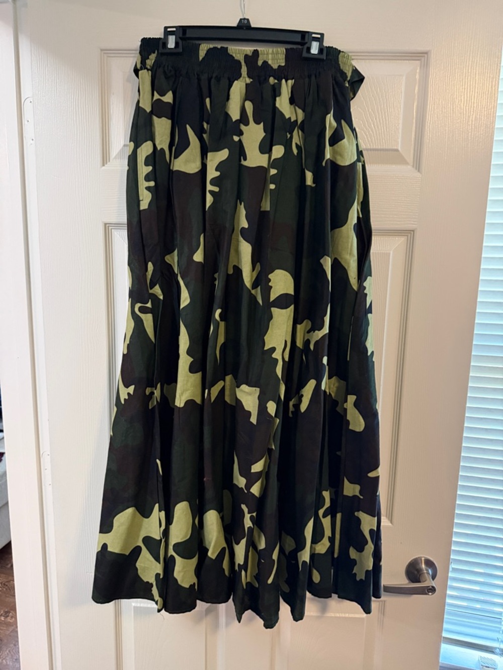 Camo Print Maxi Skirt - Green & Black